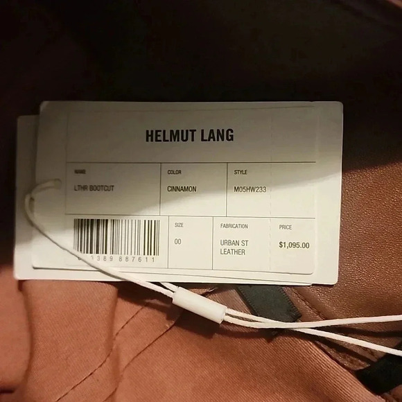 HELMUT LANG HIGH-WAIST LEATHER PANTS SIZE 00 - Picture 4 of 4